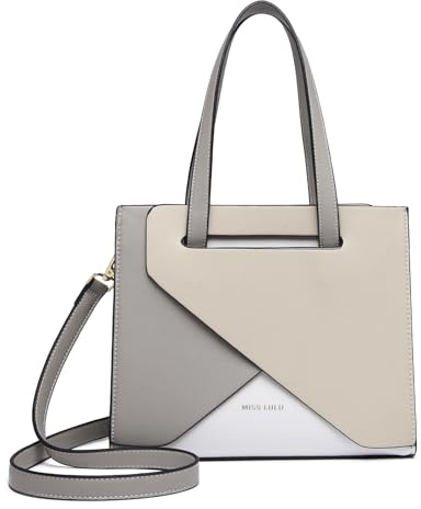 Miss Lulu Damen Handtasche Henkeltasche Handtasche PU Leder Schultertasche mit verstellbarem Riemen, Tragegriff oben, für Alltags Mode Arbeit Mittelgroß