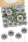 N&T NIETING Fiori artificiali, rosa glitterata, 25 pezzi, fiori finti, con steli, in finta pelle, per matrimoni, bouquet, feste, ufficio, bambini, doccia, casa, decorazione natalizia (Sliver)