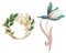TUKEVA 2 pièces Broche Forme Fleur avec Goutte Boucle De Châle Corsage Grande Épingle Broche Femme Fleur Orchidée Pétale Cristal Design Unique Pour les Filles Robes de Soirée,Broches épingles (vert)
