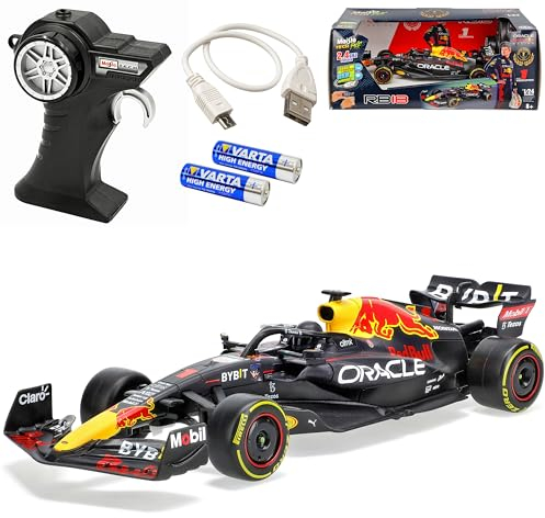 alles-meine.de GmbH Red Bull RB18 Racing Max Verstappen Nr 1 Formel 1 Weltmeister 2022 2.4 GHz RC Funkauto - inklusive Akku Batterien - sofort startklar 1/24 Modell Auto mit Indi..