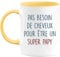 quotedazur - Mug Cadeau Papy - Pas Besoin De Cheveux Pour Être Un Super Papy - Tasse Cadeau Fêtes des Grand-Pères Humour Anniversaire Pépé - Jaune/Céramique