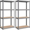 SONGMICS Lot de 2, Étagère de Rangement à 4 Niveaux, 40 x 80 x 160 cm, Capacité 520 kg, Planches Réglables, Style Industriel, pour Cuisine, Salon, Gris GLR044G02