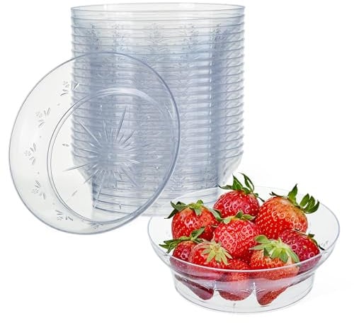 MATANA 100 Kleine Transparente Dessertschalen aus Kunststoff, 360ml - Plastikschalen, Schüsseln, Snackschalen, Eisschalen - Mehrweg & Stabil