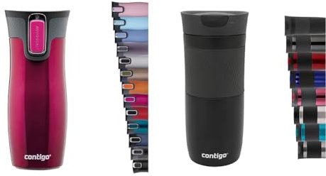 Contigo West Loop Autoseal Travel Mug, Stainless Steel Thermal Mug, Vacuum Flask, Leakproof Tumbler & Byron Snapseal Travel Mug, Stainless Steel Thermal Mug, Vacuum Flask, Leakproof Tumbler