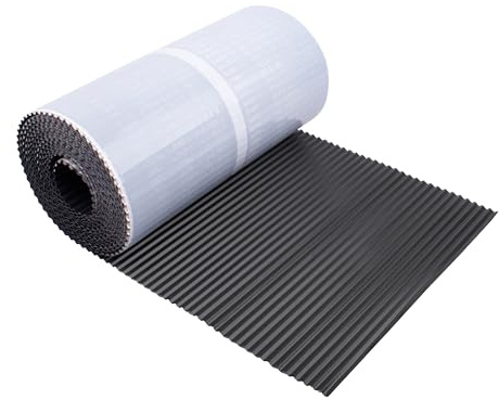 Decket Kaminanschluss EuroTec Classic AL 300, Schwarz | Wandanschlussband 300 mm x 5 m; Dach-/Kamin-Anschlussband; Selbstklebend; Formbar & witterungsbeständig; Aluminium-Dichtband