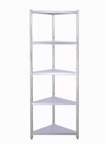 RUVOO Eckregal Eckregale Edelstahl-Eckregal, Küchentopfregal, Eckregale, Ständer Für Küche, Badezimmer, Wohnzimmer Eckständer(5 Tier)