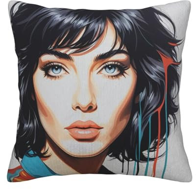 KLAMN Quadratisches Dekokissen mit Vinyl-Schallplatten-Druck, mit weichen Kissenbezügen, Kissenbezug mit Einsätzen für Zuhause, Sofa, Schlafzimmer, Dekoration