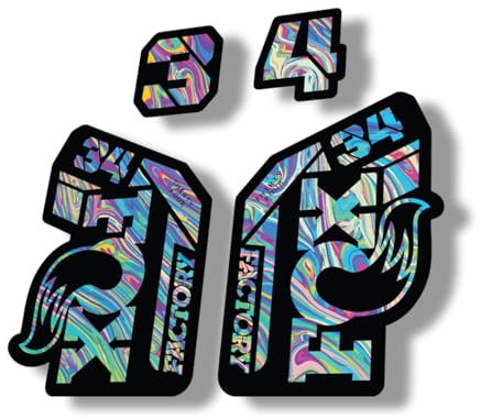 Gabel-Ersatzaufkleber, kompatibel mit Fox 34 Serie 2021 Oil Slick 1 (matt)