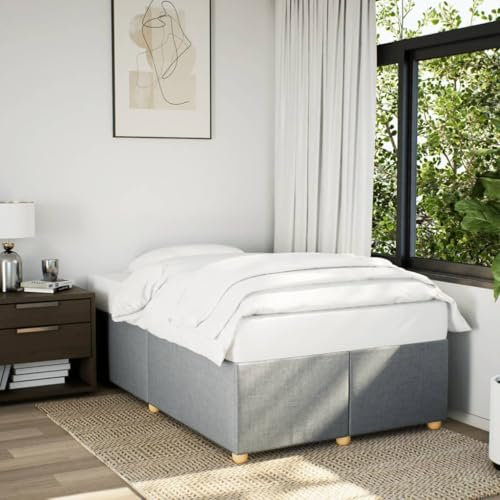 vidaXL Cadre de lit sans Matelas Gris Clair 120x190 cm Tissu