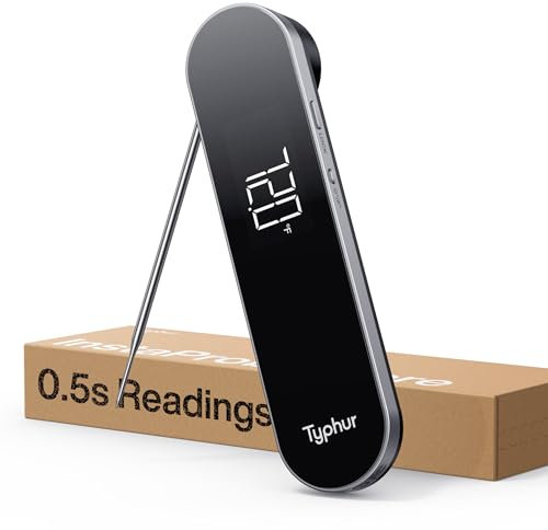 Typhur InstaProbe Core Meat Thermometer Digital - 0.5s Instant Read Cooking Thermometer, NIST Certified ±0.3℃ Accurate, Large LCD Display IP67 Waterproof for Grill BBQ Smoker Candy Liquid Home Kitchen