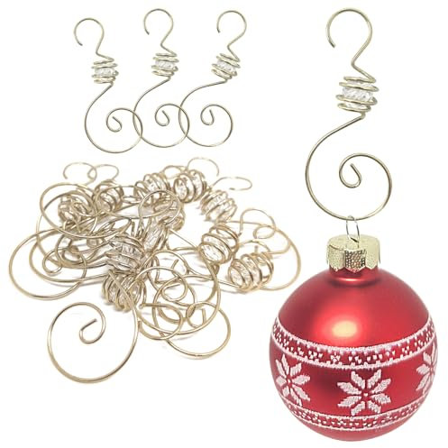 com-four® 12x Premium Kugelaufhänger für Weihnachtsbaumschmuck - Aufhänger für Christbaumkugeln - Perfekt für Weihnachtskugeln