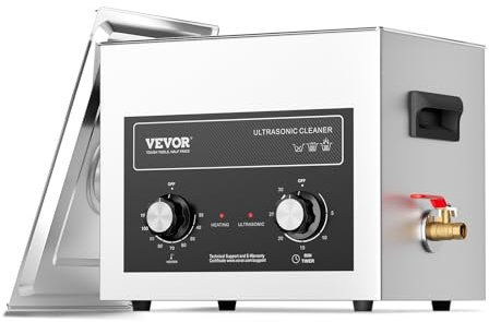 VEVOR Nettoyeur à Ultrasons Numérique 10 L, Bac Ultrasons 240 W, Appareil de Nettoyage Ultrasonique Professionnel avec Minuterie, Chauffage et Panier, pour Pièces Automobiles, Bijoux, Lunettes, Labo