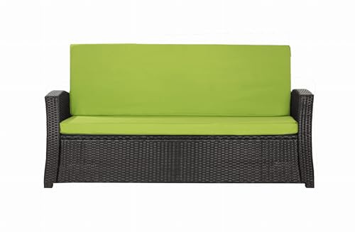 Setgarden® Bankauflage Polyrattan Gartenbank Sitzauflage, Bequeme Sitzauflagen für Gartenbänke – perfekte Auflagen für Ihr Gartensofa oder Ihre Hollywoodschaukel (Limette, 100x60x50 cm)