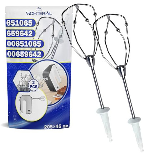 MONTERAL 2 Piezas Varillas para Batidora Electrica de Mano con Código Original 00651065 651065 00659642 659642 para Bosch para Siemens - Garantía de 10 Años