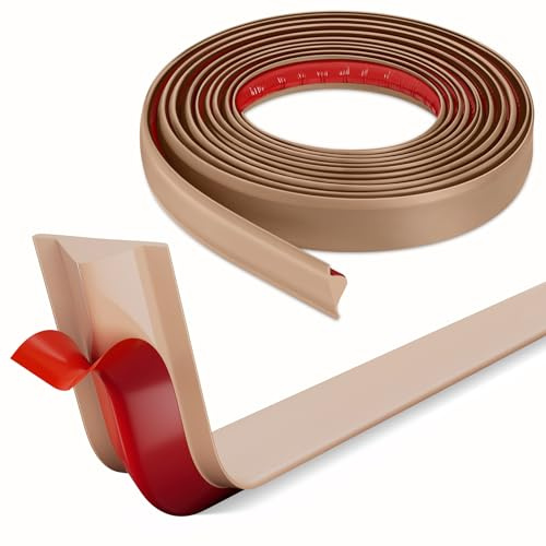 INMOZATA Bande de bordure d'angle autocollante en PVC flexible de 6 m pour plan de travail, plafond, sol, cuisine, douche (marron)