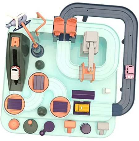 IMIKEYA Interaktives Autorennbahn für TLG aus Hochwertigem Material Farbenfrohes Design Motorik und Gehirnentwicklung für Gemeinsame Spielaktivitäten
