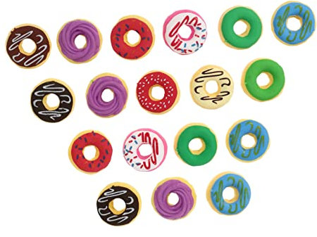 HEALSOPTHY 18 Pcs Gommes à Effacer de Donuts Colorés pour École Gommes Décoratives pour Fournitures Scolaires Amusantes et Réutilisables Couleur Aléatoire