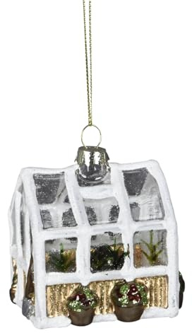 itsisa Baumschmuck Gewächshaus - Baumkugel für Garten Freunde, Gärtner, Weihnachtsdeko Glashaus, Christbaumkugel, Weihnachten