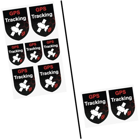 Wetterfeste GPS Tracking Aufkleber (2 Stück) – Abschreckung für Diebe | Für Fahrrad, E-Bike, Roller, Gepäck, Auto | UV- & Wasserfest (2)