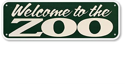 6x16 inches Welcome to The Zoo Metal Signs Tin Wall Decor Funny Bathroom
