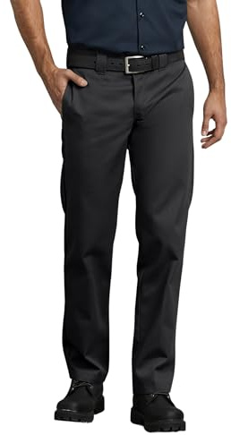 Dickies Mens Slim Straight Fit Work Utility Pants, Black, 32W x 30L US