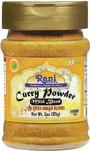 Rani Curry Powder Mild (10-Spice Authentic Indian Blend) 3oz (85g) PET Jar ~ All Natural | Salt-Free | NO Chili or Peppers | Vegan | No Colors | Gluten Friendly | NON-GMO | Kosher | Indian Origin