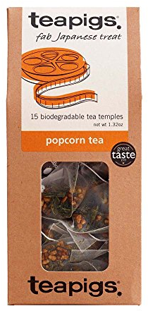 Teapigs Whole Leaf Popcorn Tea Bags (Genmaicha) - Authentic Japanese Green Tea with a Nutty, Roasted Taste - Made with Whole Green Tea Leaves for a Naturally Sweet Taste - 15 Biodegradable Tea Temples