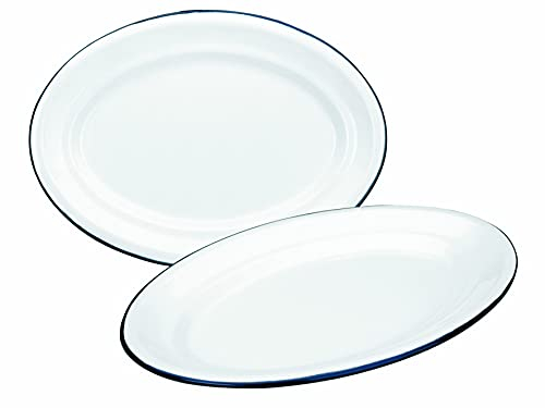 Ibili Bandeja Ovalada 30x20 CMS, Stainless Steel, Blanco y Azul, 30 x 20 x 9 cm