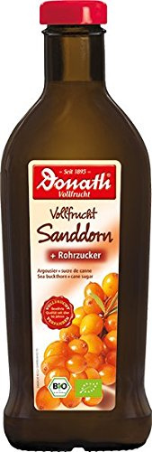 Donath BIO Vollfrucht Sanddorn + Rohrzucker | Inhaltsstoffe aus ökologischem Anbau, in Bio Qualität | Kombination aus Vitaminen und mehrfach gesättigten Fettsäuren | 500 ml