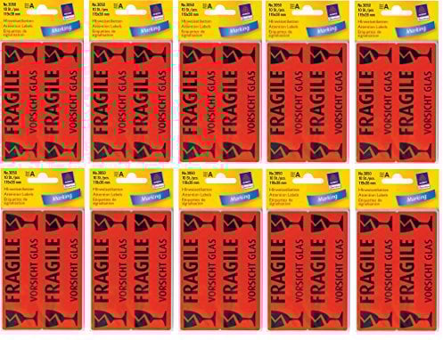 AVERY Zweckform Hinweisetikett Vorsicht Glas, 119 x 38 mm