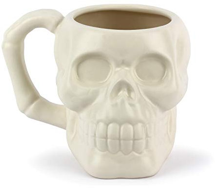 Thumbs Up! Skull Skull Mug Cup, Ceramic, Grey, 16 X 14 X 9 cm