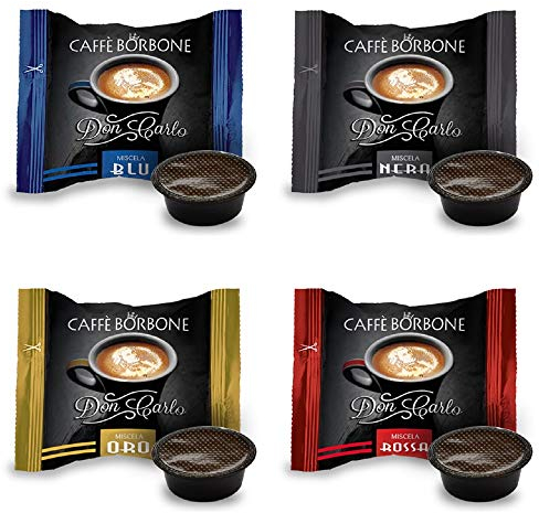 Café Borbone dégustation réel 400 capsules Compatibles à ma façon : 100 noire, 100 bleu, 100 Red, 100 or