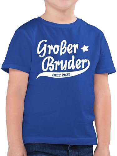 Kinder T-Shirt Jungen - Großer Bruder 2025-116 (5/6 Jahre) - Royalblau - Big Brother Tshirt 2022 Shirt große brüder bro t-Shirts ich Bin EIN grosser großer+Bruder+Shirt Bruder