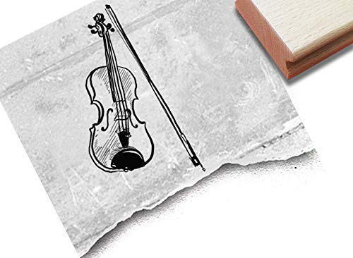 Stempel - Motivstempel VIOLINE Geige, groß - Bildstempel Musikinstrument, Geschenk Kita Schule Beruf Hobby Karten Basteln Kunst Deko - zAcheR-fineT