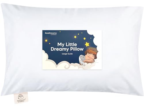 Kopfkissen Kleinkind mit Kissenbezug - Weich Bio Baumwolle Kissen Kinder zum Schlafen - Waschbar Kleinkind Kopfkissen - Kinderkopfkissen für Kleinkinder - Kinderkissen (Soft White)