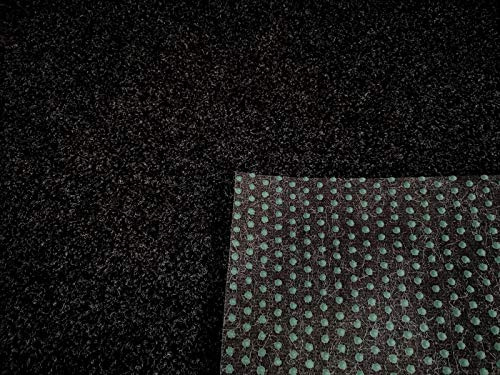 Rasenteppich Kunstrasen Premium schwarz grau Weich Meterware, verschiedene Größen, mit Drainage-Noppen, wasserdurchlässig (200x100 cm)