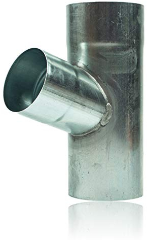 Zink Rohrabzweig 100/80 mm in 72 Grad - Fallrohrabzweig aus formsicherm Titanzink für Fallrohre