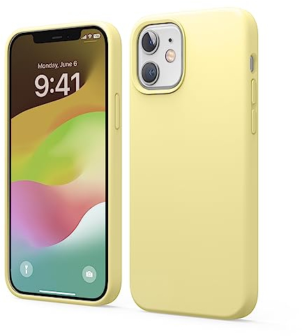 elago Premium Silicone Case for iPhone 12 & 12 Pro (6.1), Full Body Protection : 3 Layer Shockproof Cover (Yellow)