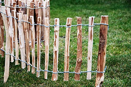 Staketenzaun Gartenzaun Holzzaun Zaunlatte Kastanienzaun imprägniert 50 90 120cm Perfekt als Gartenzaun Roll-Steckzaun, V37 3-4