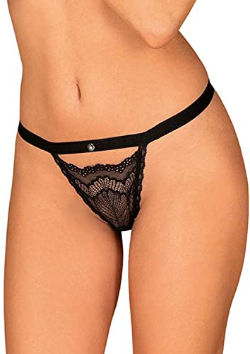 Obsessive Damen Femininer Spitzen String L/XL Garter Belt, Schwarz