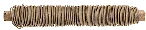 GLOREX 6 1280 213 - Papierwickeldraht aufgewickelt 0,8 mm, Länge 22 m, natur, zum Basteln und Binden von Gestecken und Kränzen