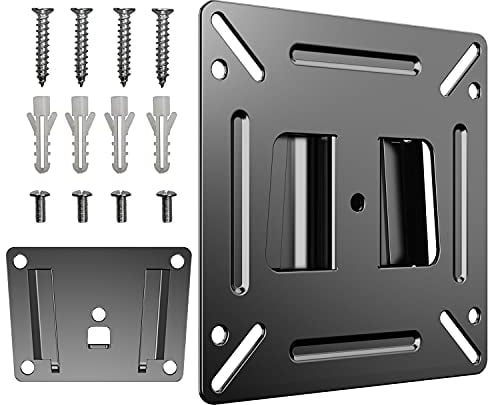 JXMTSPW Monitor Wall Mount Most 14-24“ TVs Computer Universal Low Profile RV TV Wall Mount VESA Up to 100x100mm Max Weight 30lbs Fits 15 19 20 22 23 Inch Camper Small Monitor Mount Bracket