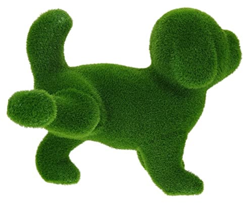 YARNOW Hund Figur Deko Hund Figuren Grasfigur Dekofigur Moos Tier Hund Mini Hund beflockt Figur Kunstrasen Tierdekoration für Garten Zuhause Büro Party Ornament Gartendekoration, Grün, 25x10 cm
