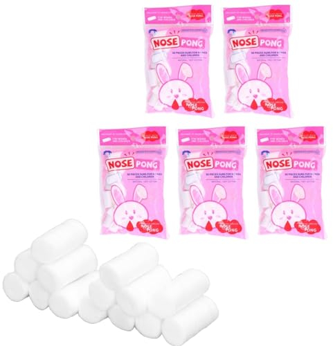 5 Packungen Nasenblutenstopper für Kinder, weiche Zahnwatterollen, Nasenstopfen, Nasenstopfen, blutstillende Wattestäbchen, Nasenblutenstopfen für Mund und Nase, stoppt Blutungen schnell (M)