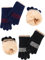 2 Paar Kinder Handschuhe Vollfinger Strick Handschuhe Winter Fleece Kinderhandschuhe für Jungen Mädchen (Marineblau, Schwarz)