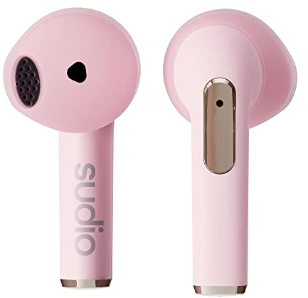 Sudio N2 Powder Pink - True Wireless Bluetooth Open-Ear Earbuds,Multipoint-Verbindung, integriertes Mikrofon für Anrufe, 30 Stunden Akku mit Ladehülle, IPX4 wasserfest, USB-C & kabelloses Laden