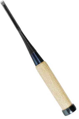 KAKURI Japanischer Einsteckmeißel für Holzbearbeitung, 6 mm, hergestellt in Japan, Holzmeißel Oire Nomi, rasiermesserscharfe japanische Klinge aus Hartstahl, weißer Eichenholzgriff