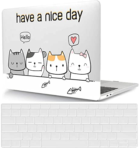 Laptop Hard Shell Case Compatible with MacBook Air 13.6 inch 2022 Release Model A2681 M2, Color Printing Plastic Protective Hard Shell Case Cover & Keyboard Cover, cute cats