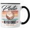 Trendation - Tasse Pluto Never Forget Lustiges Geschenk für Astronomie-Fans (Schwarz)