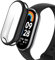 AiMok Funda Compatible con Xiaomi Mi Band 8/Smart Band 8, Carcasa Protectora de TPU Flexible con Protector de Pantalla, Anti-Rasguños Protección Funda para Xiaomi Mi Band 8/Smart Band 8 - Negro